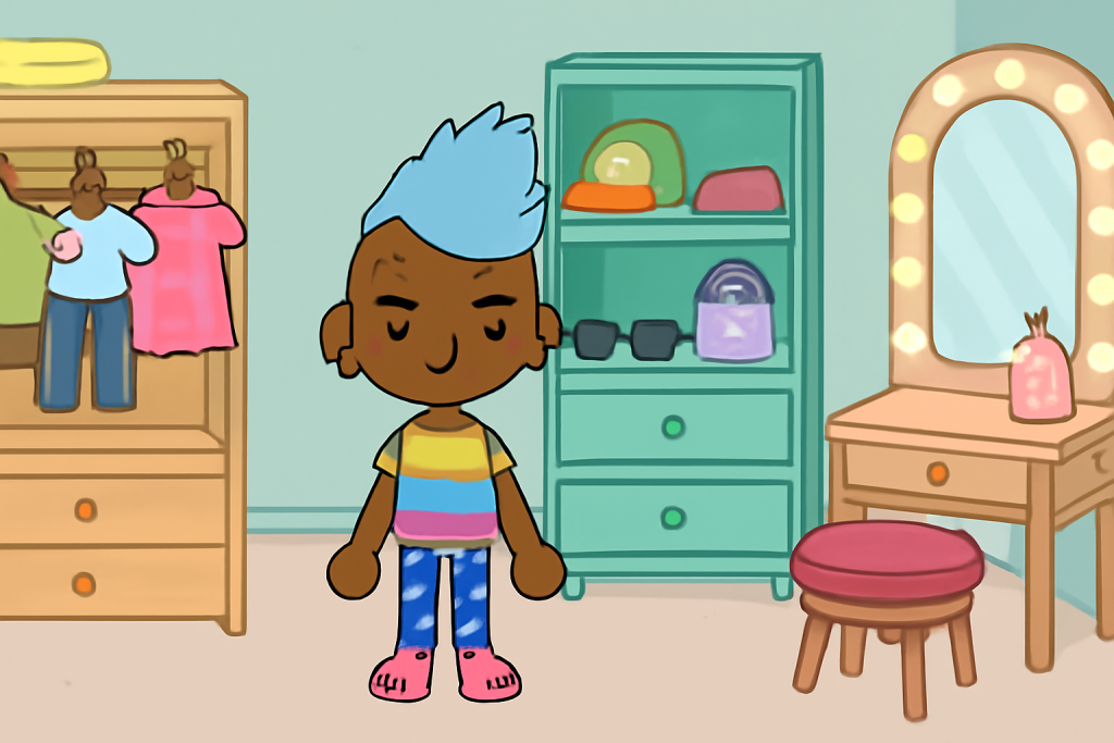 What Are the Best Features of Toca Boca World MOD APK? 2 Toca Boca Character Enjoying Fashion Choices