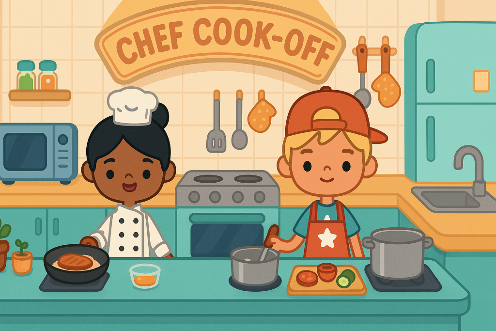 Top 20 Creative Role-Play Ideas in Toca Boca World (2025 Edition) 3 toca world chef cookoff idea 2025.webp